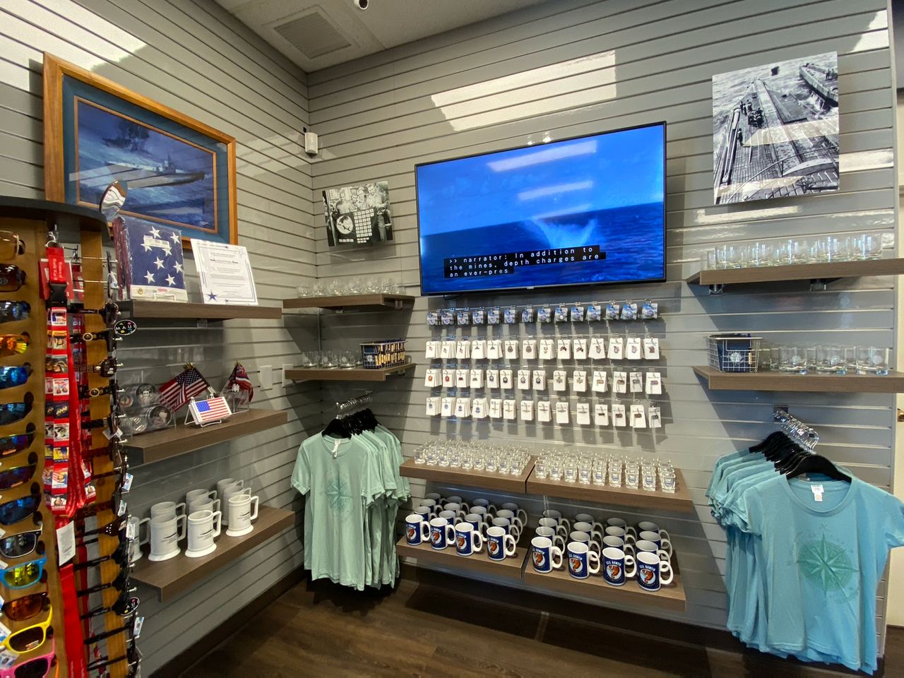 USS Bowfin Submarine-Themed pins and mugs