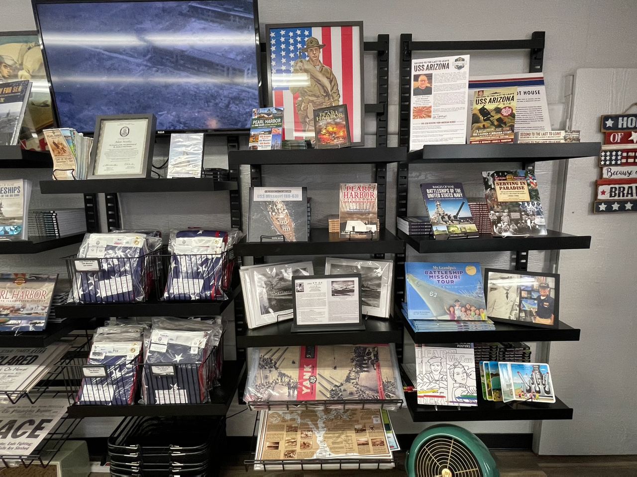 US Flags and Battleship Missouri books